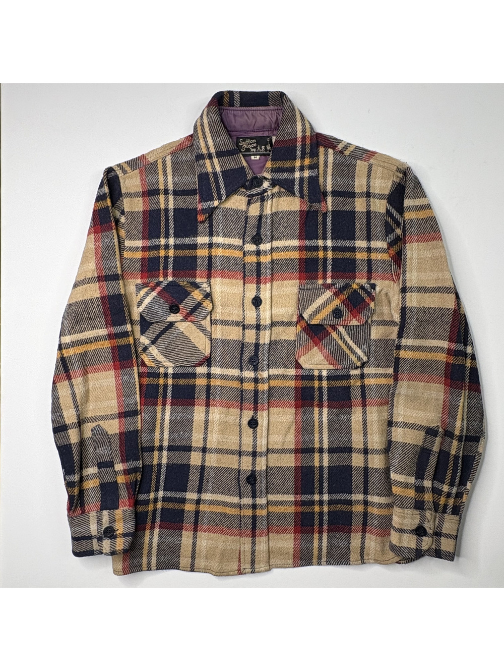 Vintage Sutton Place Plaid Heavy Flannel Jacket M